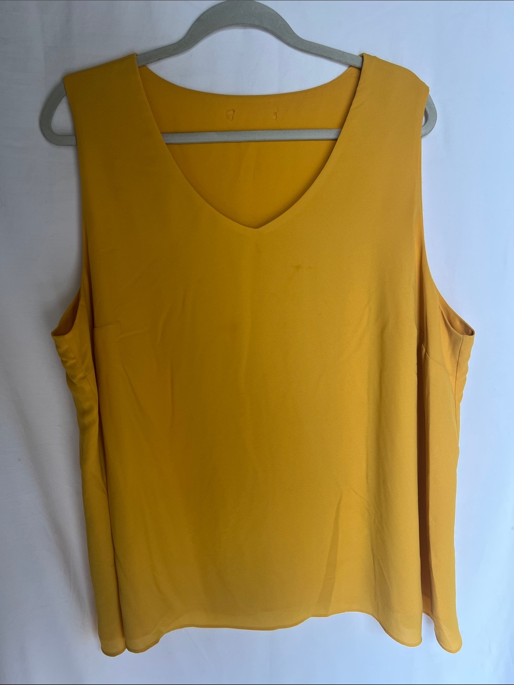 Sleeveless V-Neck Women's Top in Mustard Yellow